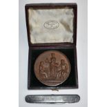 Bronze medallion awarded to Deakin Parker & Co for steam engines 1880 for the Manchester