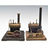 Bing c1900-1905 stationary live steam engine with slip eccentric and external slide valve, on wooden