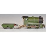 Hornby 0 gauge clockwork locomotive and tender 1842.