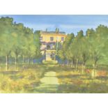 Charles, Prince of Wales, signed limited edition lithograph 19/100 'South Front, Highgrove House'