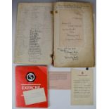 An autograph scrapbook of signatures collected by Brian Frith MBE of Gloucester, who began the