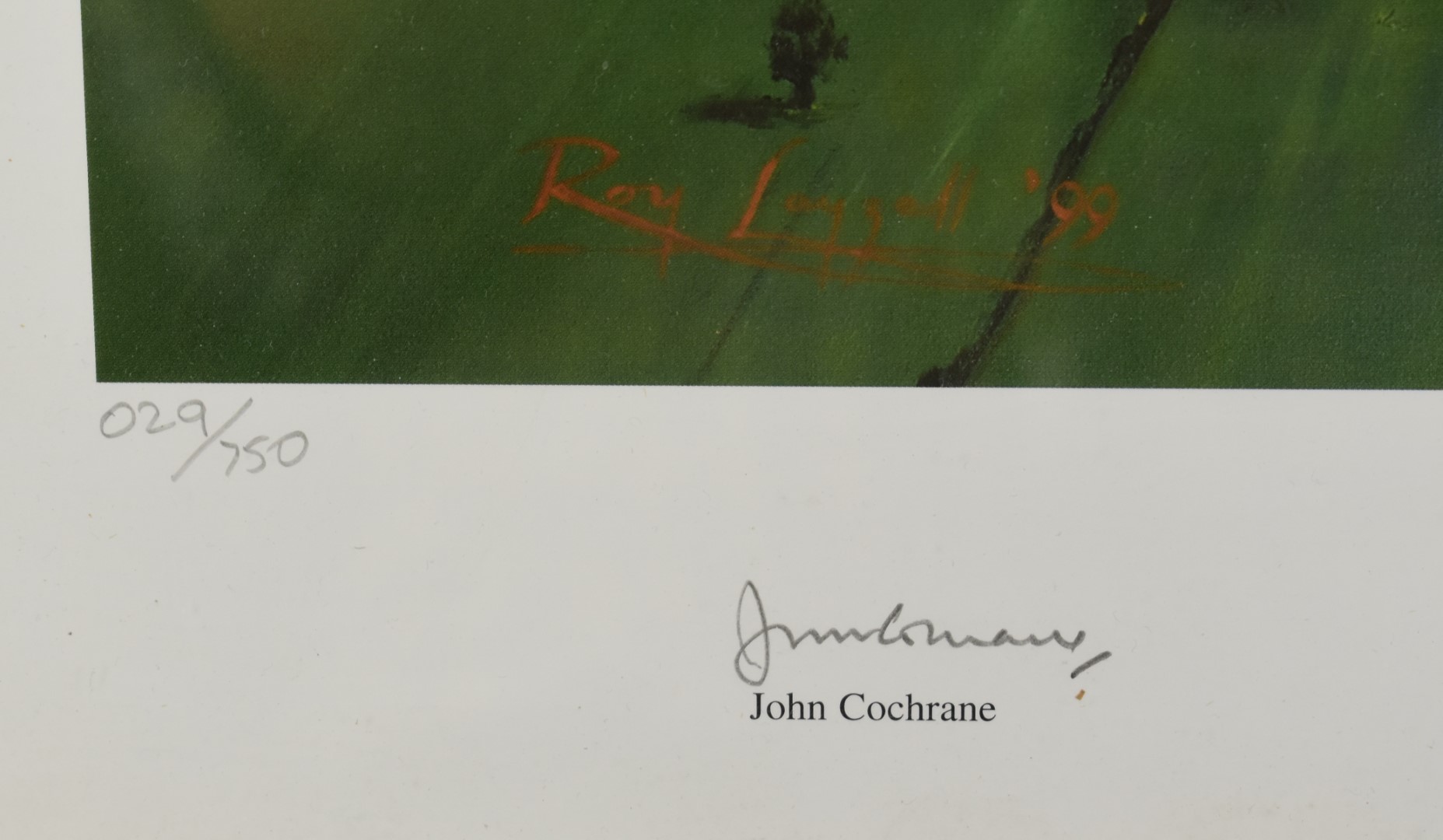 Roy Layzell Concorde signed print '002 airborne', signed to the margin by John Cochrane and Brian - Image 4 of 5