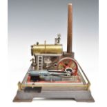 Wilesco stationary live steam engine with slip eccentric reversing, governor and combined safety