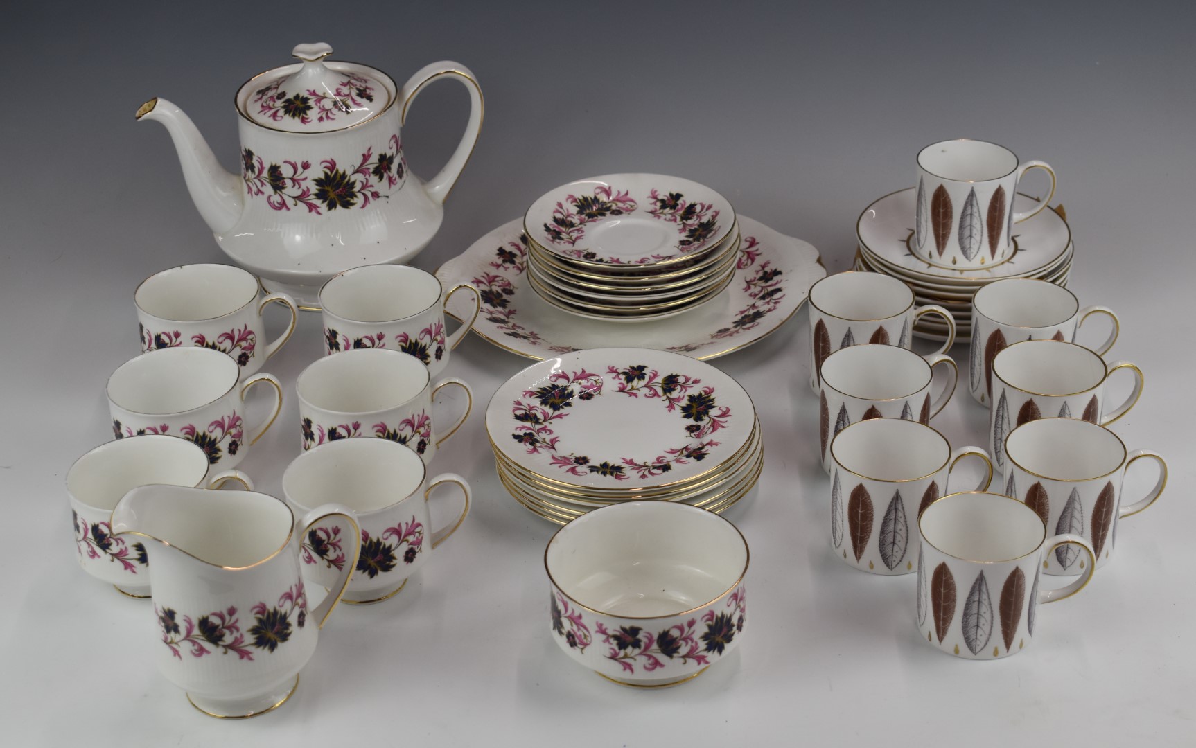 Susie Cooper retro eight place coffee set and a Paragon tea set decorated in the Michelle pattern