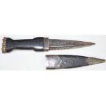 R W Forsyth of Glasgow and Edinburgh Scottish Sgian Dubh dagger with hallmarked silver mounts,