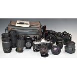 35mm and digital SLR cameras, lenses and accessories including Sony A200 with 18-70mm 3.5-5.6