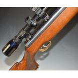 Weihrauch HW77 .22 underlever air rifle with chequered semi-pistol grip, adjustable trigger,