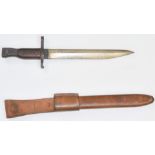 Canadian Ross bayonet with 26cm blade, scabbard and frog. PLEASE NOTE ALL BLADED ITEMS ARE SUBJECT