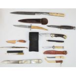 Small collection of knives including two by William Rogers, five small souvenir examples and three