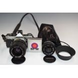 Olympus OM2 35mm SLR camera with 50mm 1:1.8 and 35-70mm 1:4 lenses