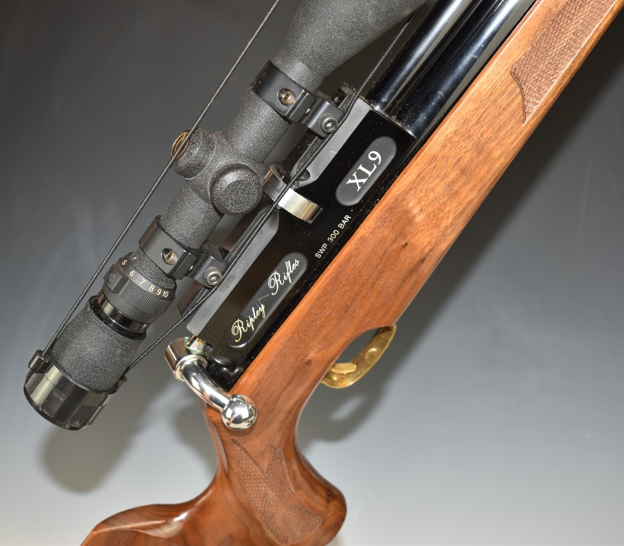 Ripley Rifles XL9 .22 PCP air rifle with nine shot magazine, chequered semi-pistol grip and