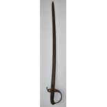 Austrian 1850 pattern Cavalry sword with P.D.Luneschloss Solingen to ricasso, wooden grips and
