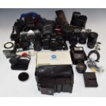 Mainly Minolta 35mm SLR cameras and accessories to include X-700 with 59mm 1:1.7 lens, XD7 with 50mm