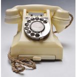 White vintage 238F Bakelite or similar telephone