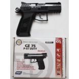 ASG Ceska Zbojovka CZ 75 P-07 Duty .177 air pistol with two spare magazines, serial number