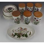 Collection of Portmeirion Botanic Garden dinner and ornamental ware, including ten storage jars,