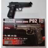 Swiss Arms P92 .177 air pistol, serial number W01140401158, in original box