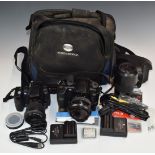 Konica Minolta Dynax 7D and 5D Digital SLR cameras, with 24-50mm, 18-70mm and 75-300m lenses,