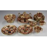 Approximately fourteen pieces of 19thC Spode Imari teaware decorated in 963 pattern, tallest 16cm