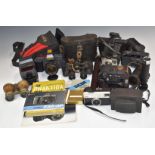 Cameras and accessories including Polaroid Square Shooter 2, Yashica 230-AF SLR with 35-70mm 1:3.3-
