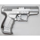 Walther P99 6mm airsoft pistol with shaped composite grip and multi-shot magazine, NVSN.