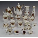 Approximately forty four pieces of Royal Albert Old Country Roses tea and ornamental ware, tallest