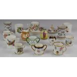 Collection of miniature porcelain including Royal Worcester, Royal Doulton, Crown Derby, Dresden
