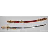 Wilkinson British 1831 pattern general's mameluke dress sword with decorated 79cm curved blade and