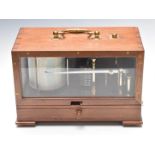 Negretti & Zambra mahogany cased barograph with drawer to base, overall length 31.5cm