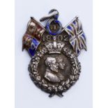 Edward VII, 1902 Coronation hallmarked silver badge / medal