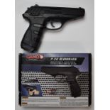 Gamo P-25 Blowback .177 air pistol with extra magazine, serial number 14F19146, in original box.