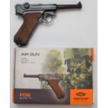 Gletcher PO8 .177 Parabellum Luger CO2 air pistol, serial number 31P081118, in original box with