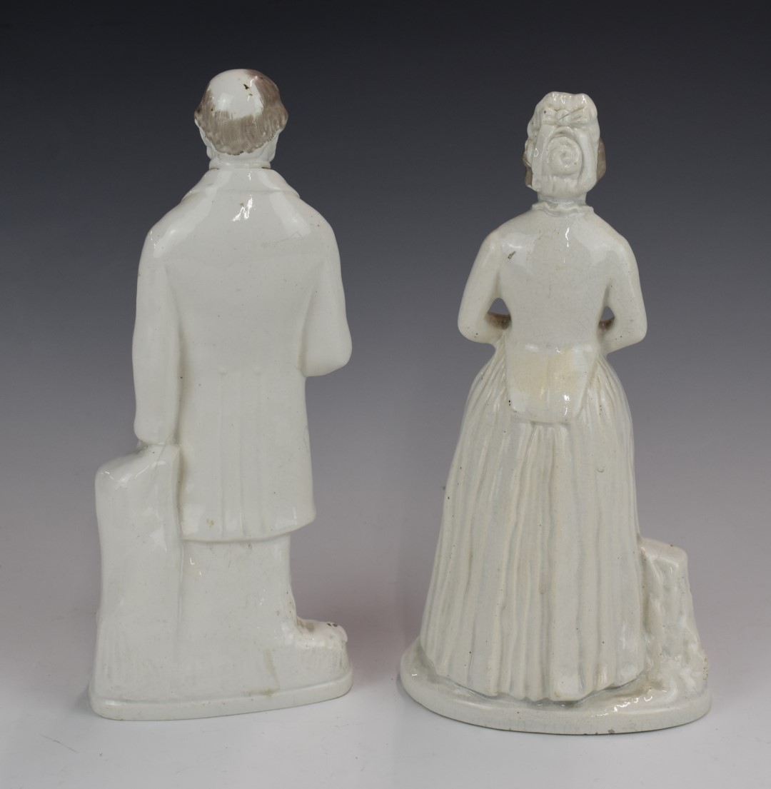 Pair of 19thC Staffordshire figures of Mr and Mrs Gladstone, H29cm - Bild 3 aus 4