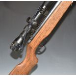 Webley Hawke Mk II .177 air rifle with semi-pistol grip, raised cheek piece to the stock, adjustable