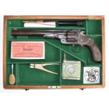 Deactivated Smith & Wesson .32 six-shot single action revolver converted from a revolving rifle with