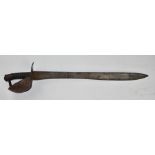 Prussian 1852 pattern cutlass with solid bowl guard stamped KM over 150A and 59cm single edged