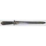 Continental short sword / hunting knife with fluted grip, decorated hilt and shortened 26 inch