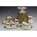 Approximately one hundred and four pieces of Royal Albert Old Country Roses dinner and teaware,