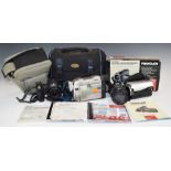 Cameras to include Minolta 7000 SLR with 28-85 1:3.5-4.5 and 80-200mm 1:4.5-5.6 lenses, Traveler