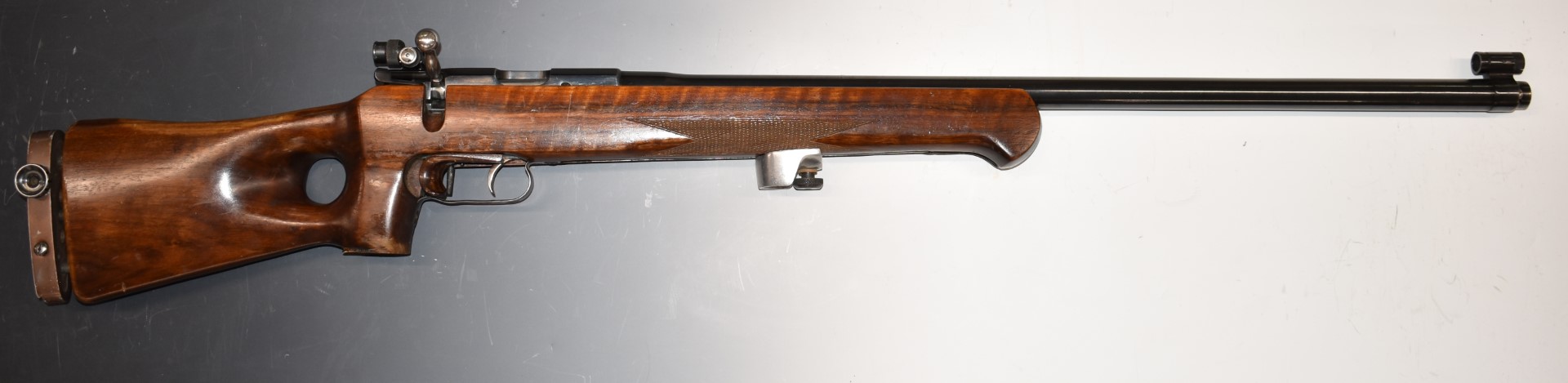 Vostok MU-12 .22 bolt-action target rifle with thumb hole grip, chequered forend, raised cheek - Image 2 of 15