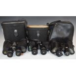 Fifteen pairs of binoculars including Tasco 16x50, Summit 10x50, Hooway 7x50, Greenkat 8x30,