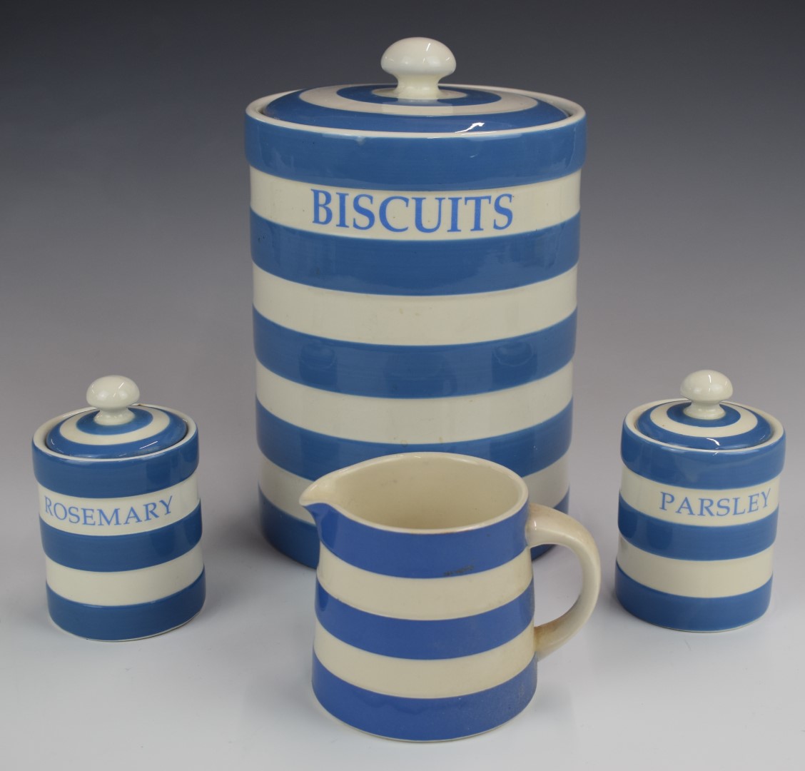 Collection of T G Green and other Cornishware, mostly green stamps, including biscuits, oil and - Bild 4 aus 5