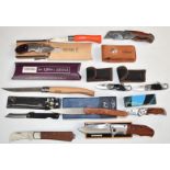 Collection of pocket / folding knives and penknives including Rolson, Le Thiers, Opinel, Browining