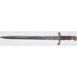 British 1887 pattern Martini Henry MkIII bayonet, with 46cm single edged Wilkinson blade and clear