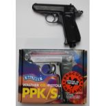 Walther PPK/S .177 CO2 air pistol with named and chequered composite grips, serial number 05667,