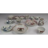 Collection of 18thC / 19thC porcelain including first period Worcester, sparrow beak jug, early en