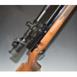 Webley Axsor .22 PCP air rifle with chequered semi-pistol grip and forend, raised cheek piece,