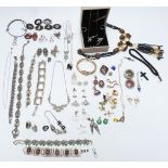 A collection of jewellery including silver bracelet, Jewelcraft necklace and bracelet, silver