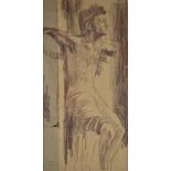 Edward Payne (1906-1991) pencil / charcoal study of the crucifixion, a design for a stained glass