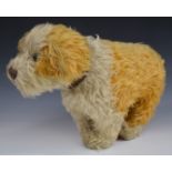 Chad Valley Hygienic Toys Teddy bear in the form of a dog with white and orange mohair, straw